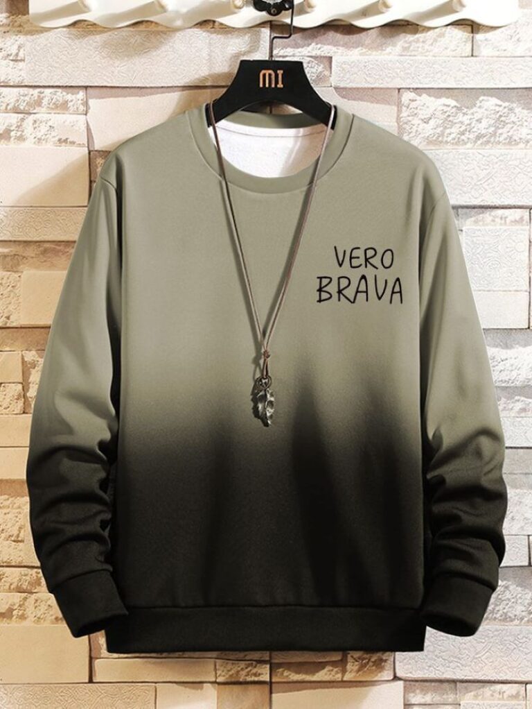 Men Letter & Ombre Print Sweatshirt