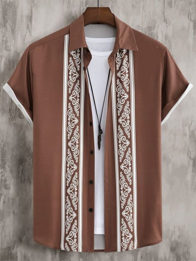 Men Striped Print Shirt Without Tee